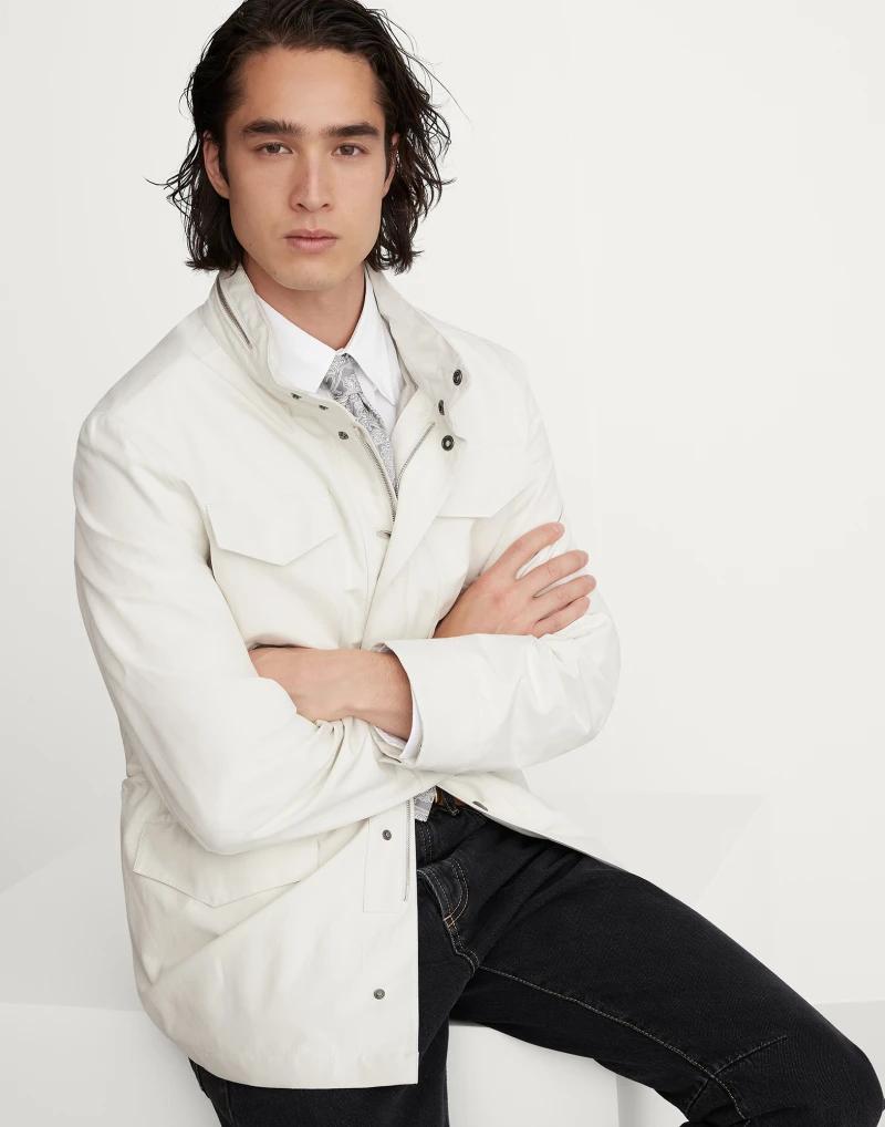 Brunello Cucinelli Beige Linen Full-Length Jacket