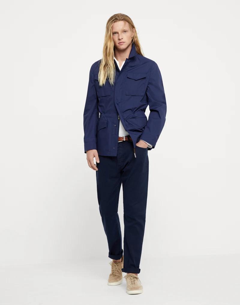 Brunello Cucinelli Blue Polyester Shell Jacket
