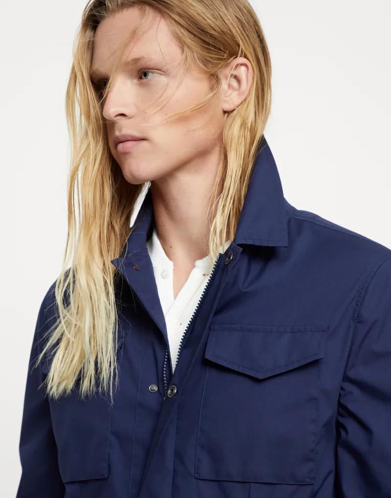 Brunello Cucinelli Blue Polyester Shell Jacket