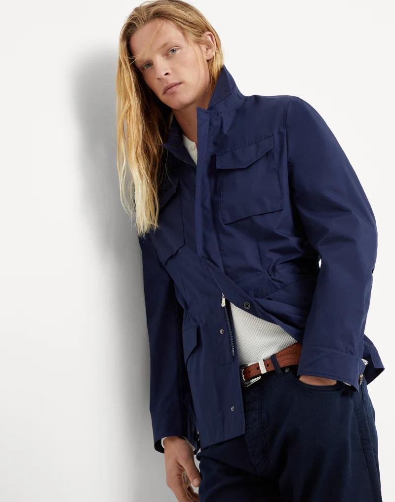 Brunello Cucinelli Blue Polyester Shell Jacket