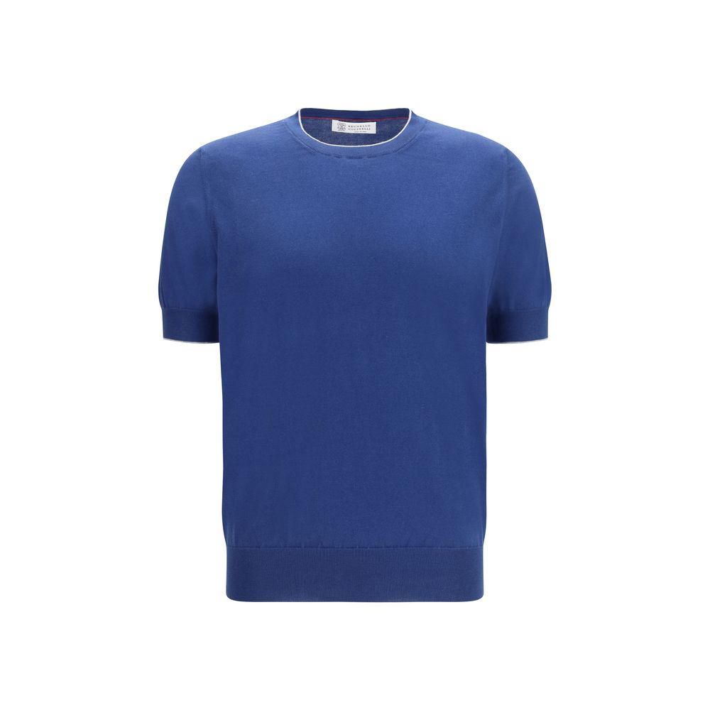 Brunello Cucinelli Blue Cotton T-Shirt
