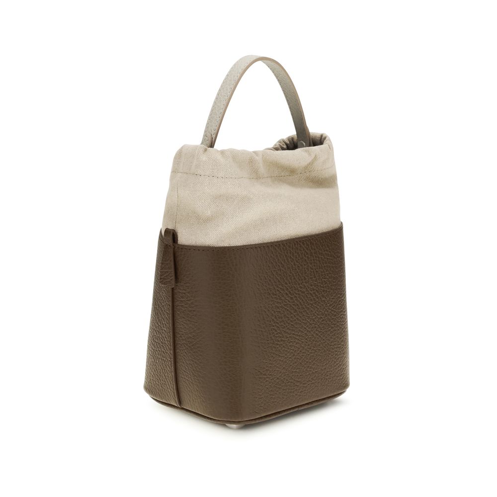 Maison Margiela Brown Calf Leather Bos Taurus Backet Bag