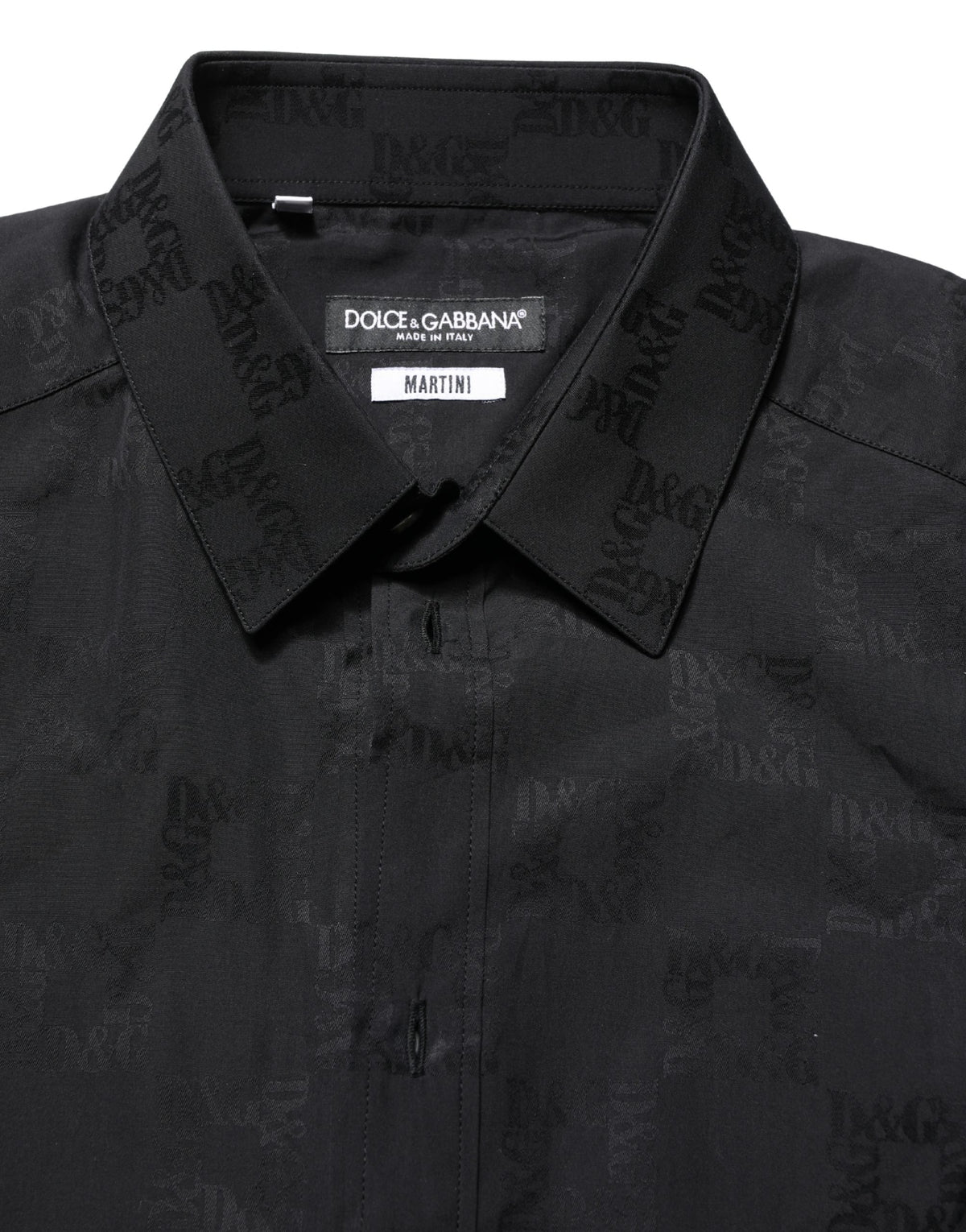 Dolce & Gabbana Black MARTINI Cotton Slim Dress Formal Shirt