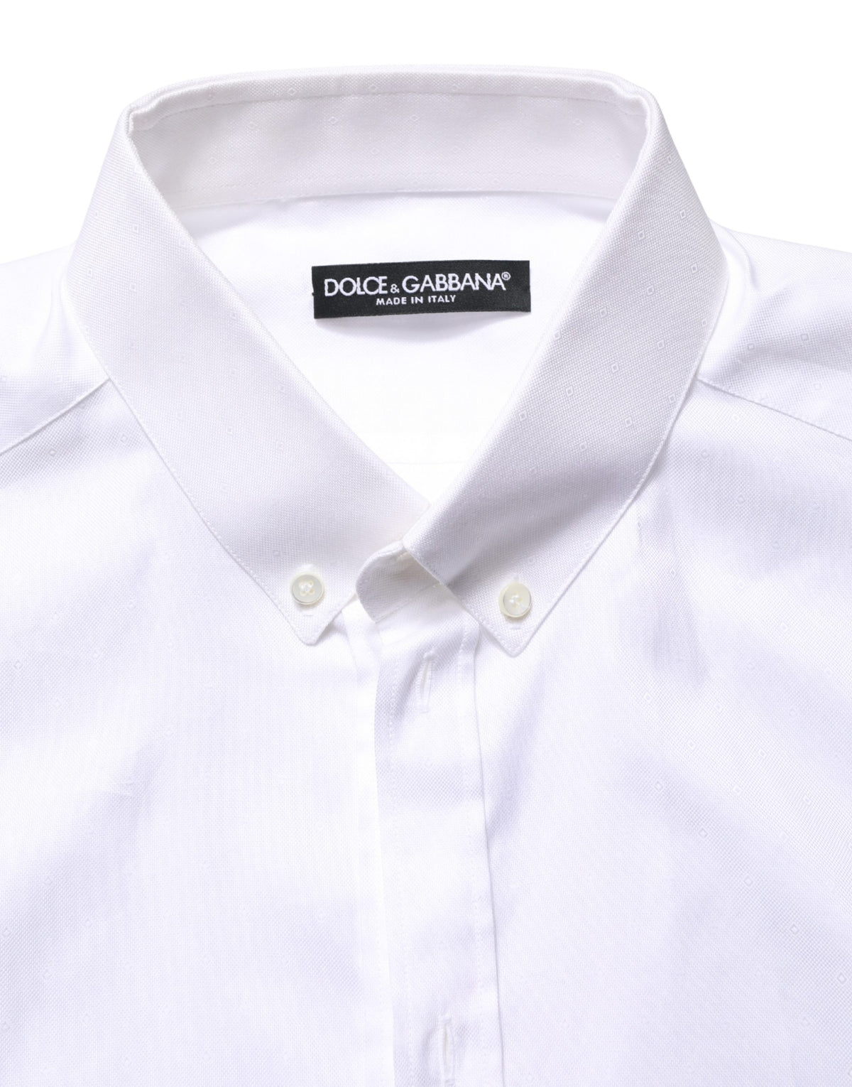 Dolce & Gabbana White Cotton Short Sleeves Button Down Shirt