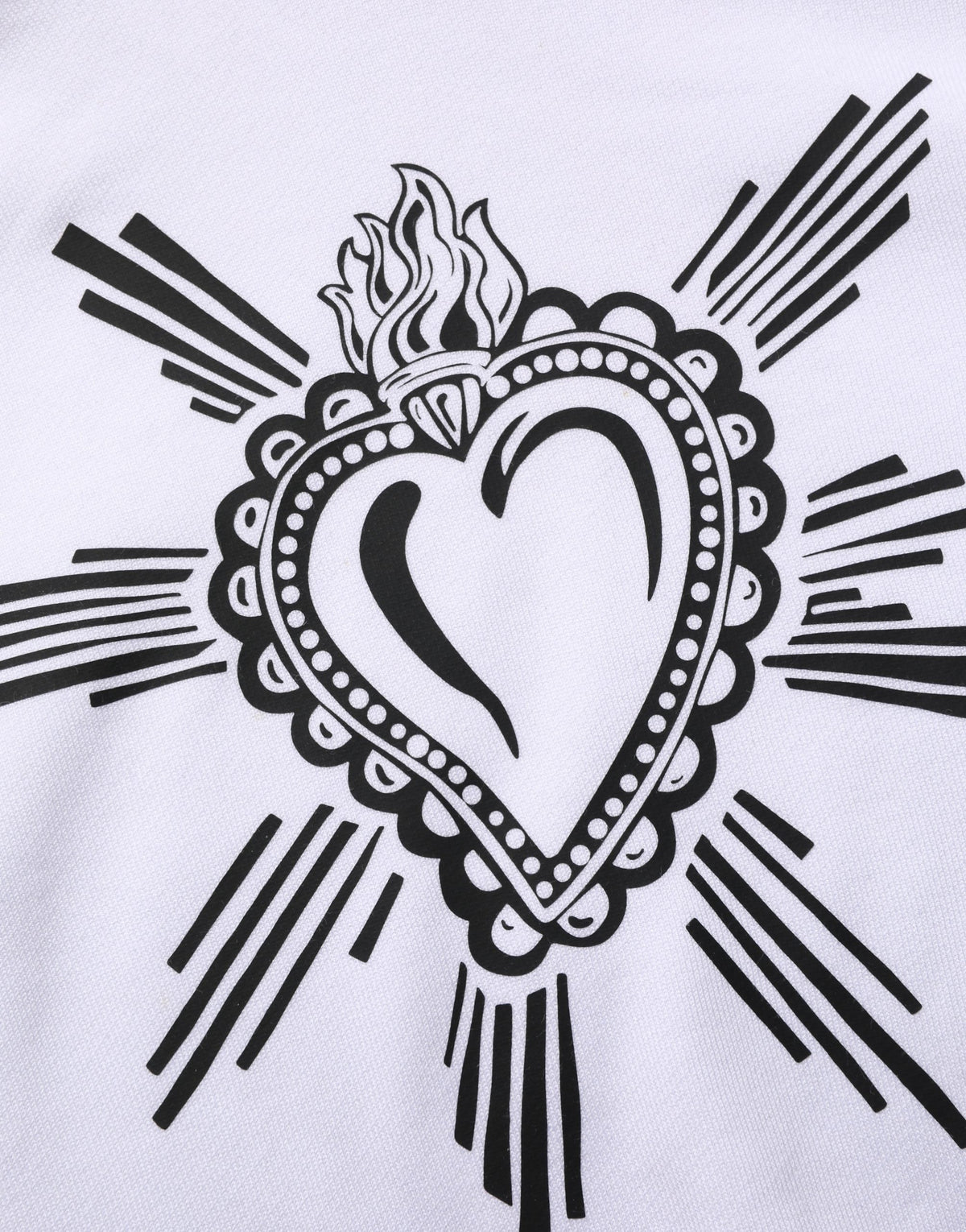 Dolce & Gabbana White Sacred Heart Hooded Sweatshirt Sweater