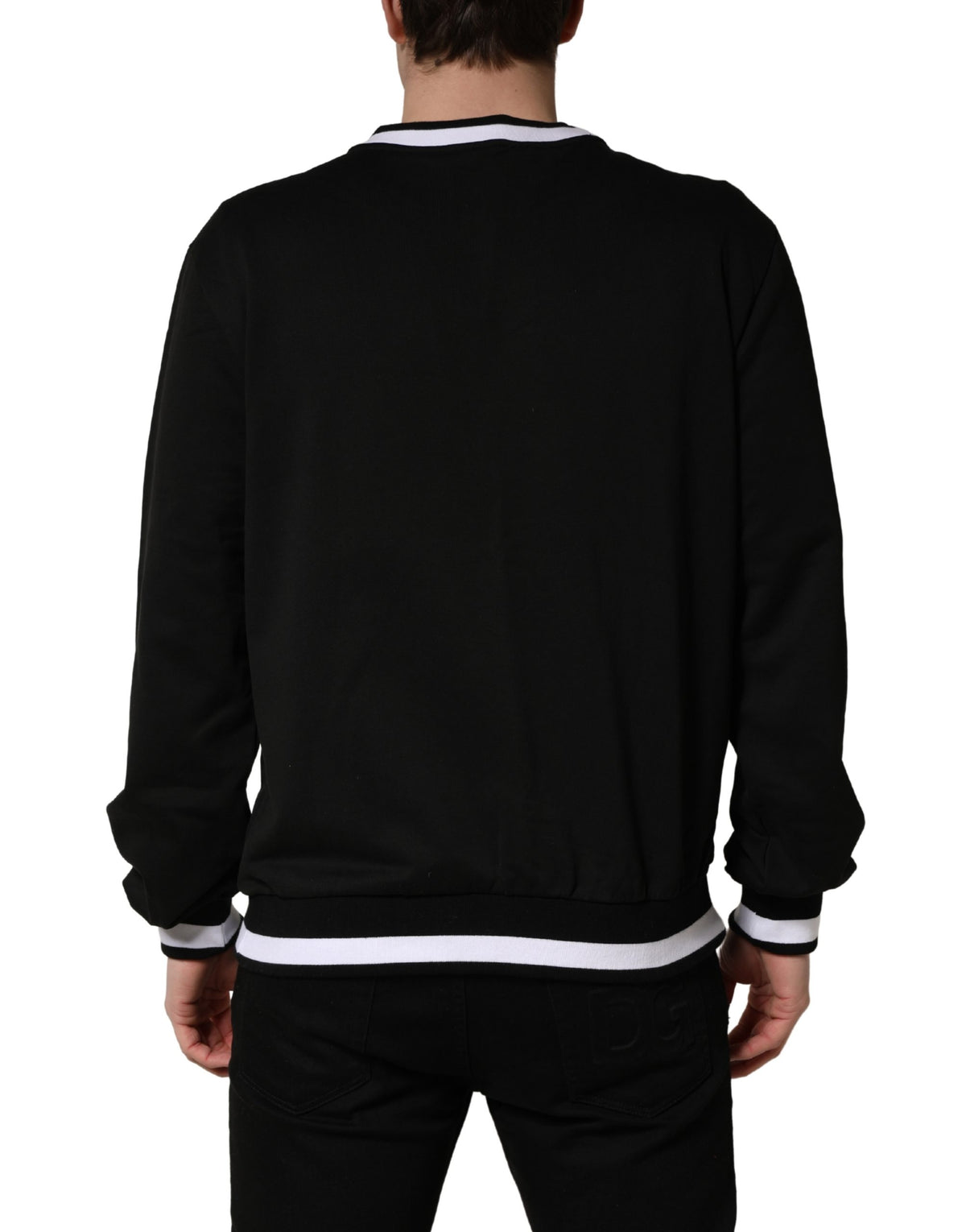 Dolce & Gabbana Black DGLogo Print Cotton Sweatshirt Sweater
