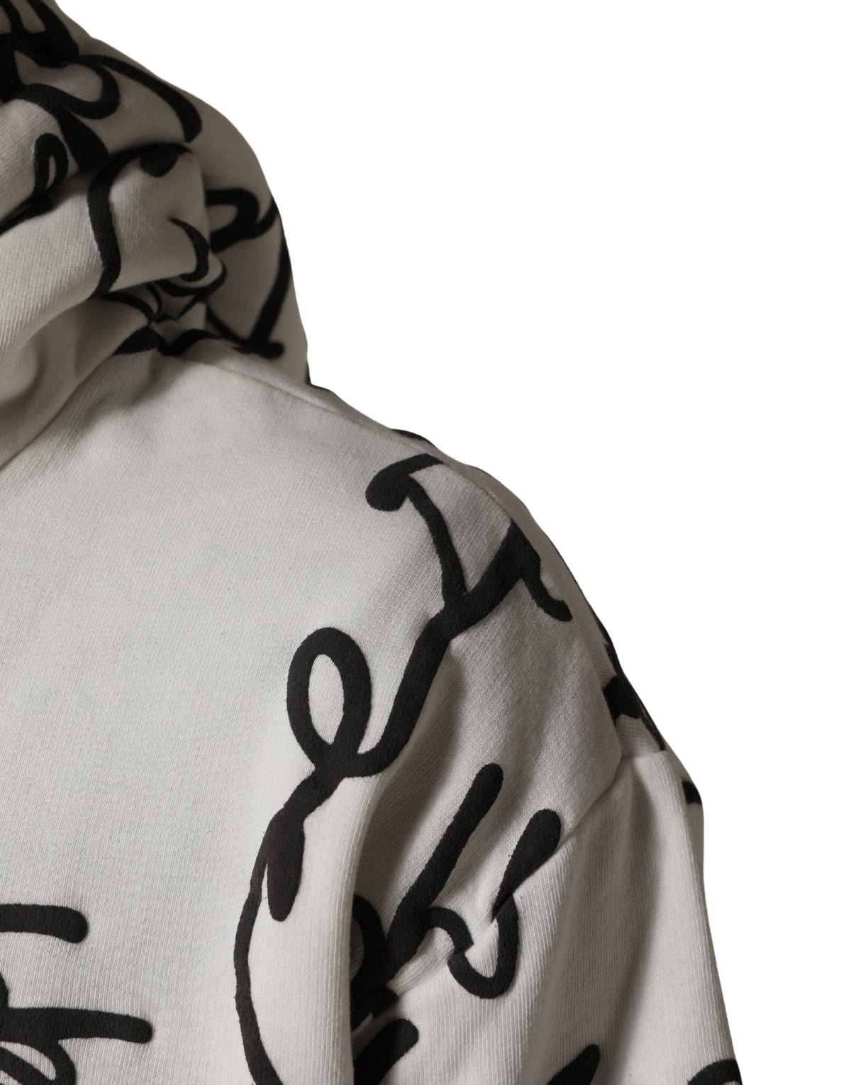 Dolce & Gabbana White Script Logo Print Cotton Sweatshirt Sweater