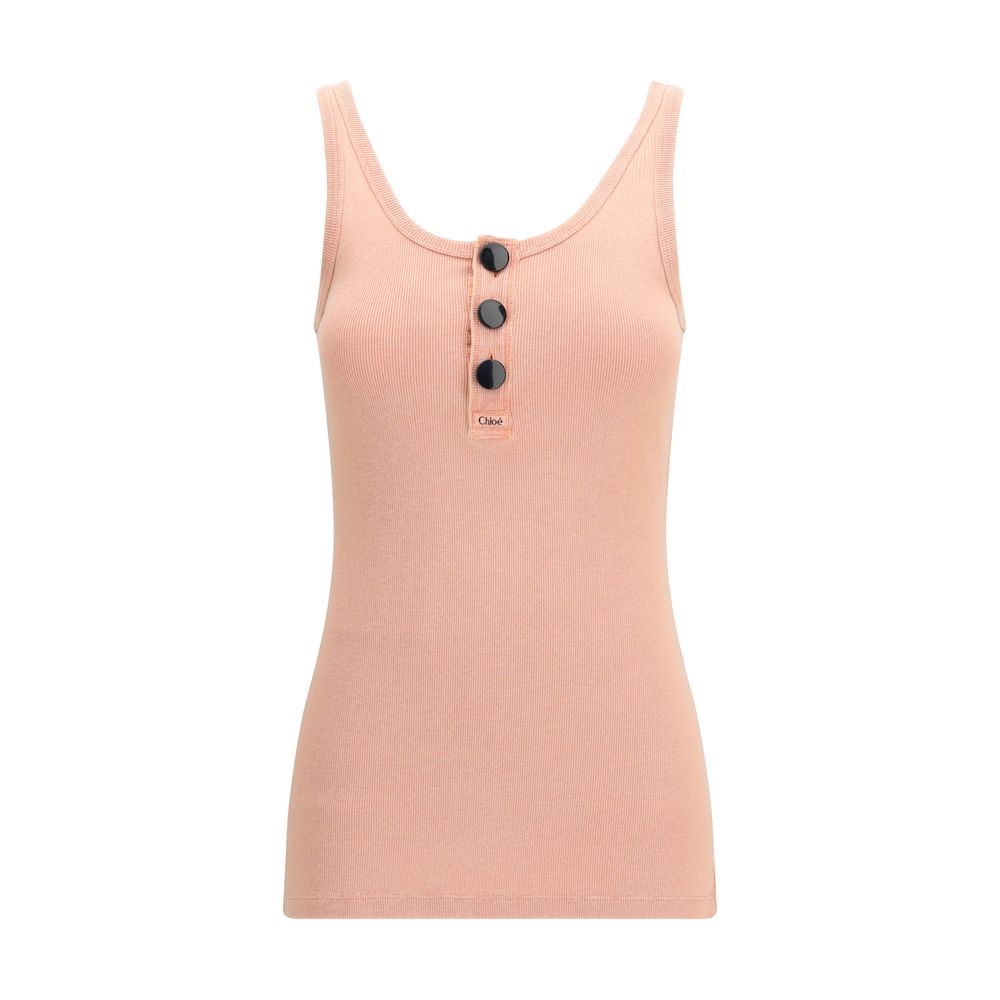 Chloé Multicolor Cotton Sleeveles T-Shirt