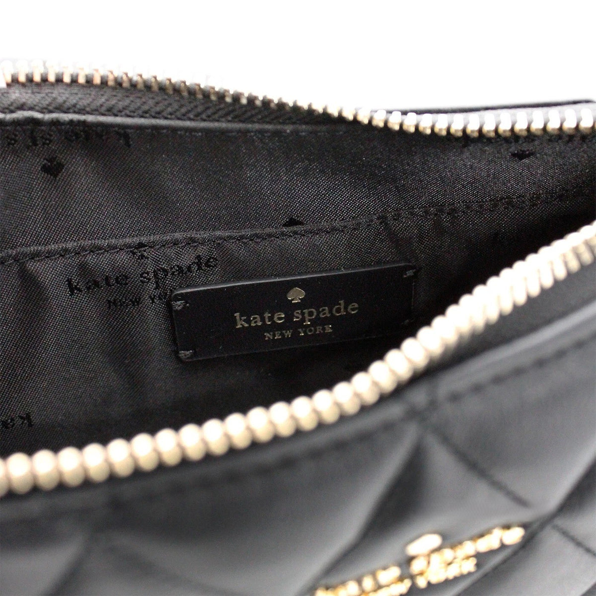 Kate Spade Carey Small Black Quilted Leather Zip Top Crossbody Bag