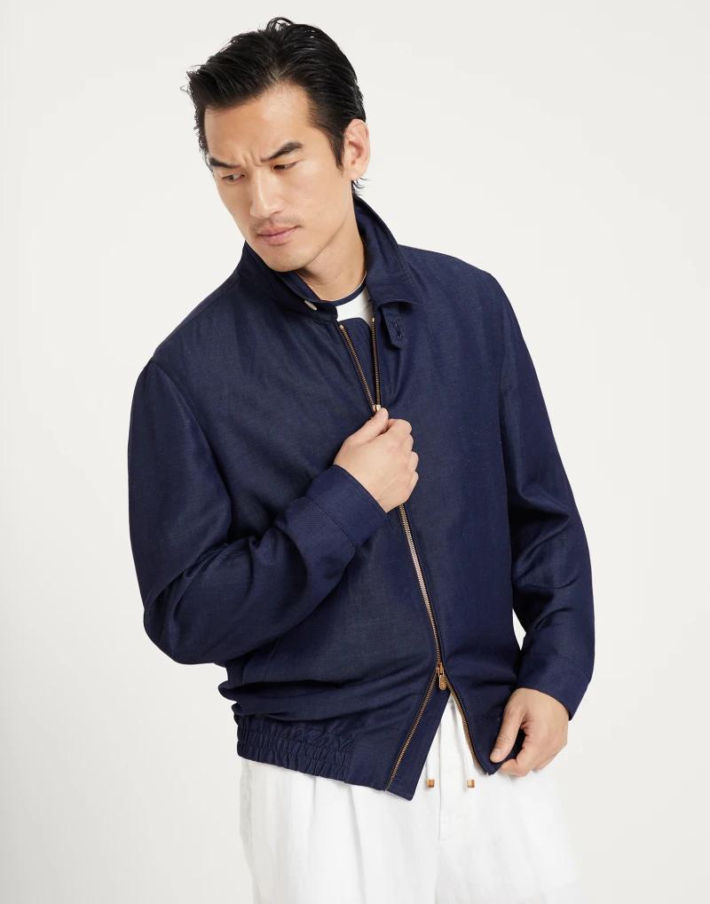Brunello Cucinelli Blue Wool Full-Length Jacket