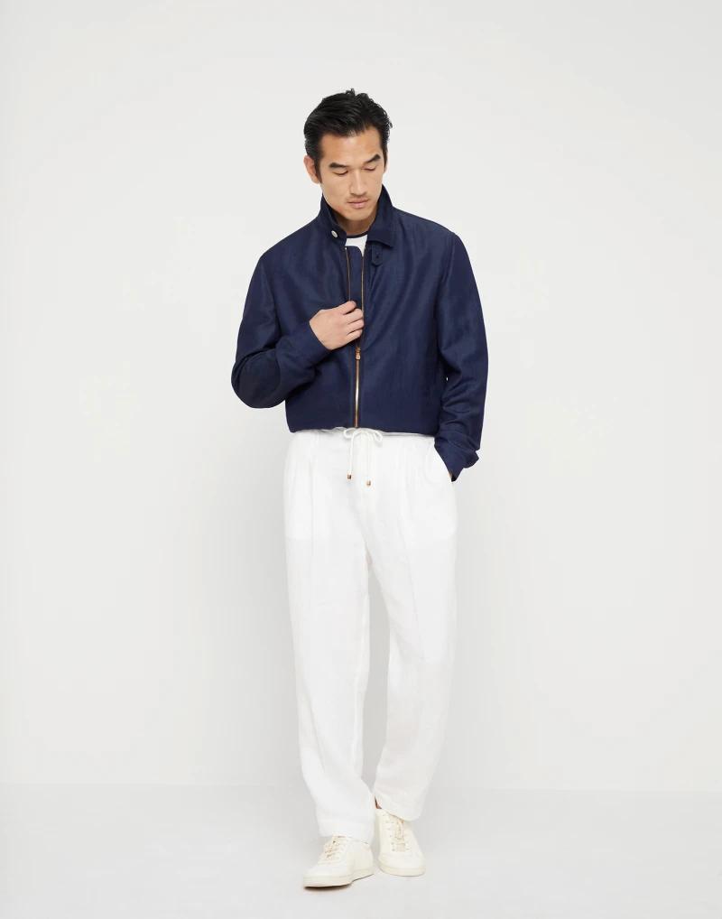 Brunello Cucinelli Blue Wool Full-Length Jacket