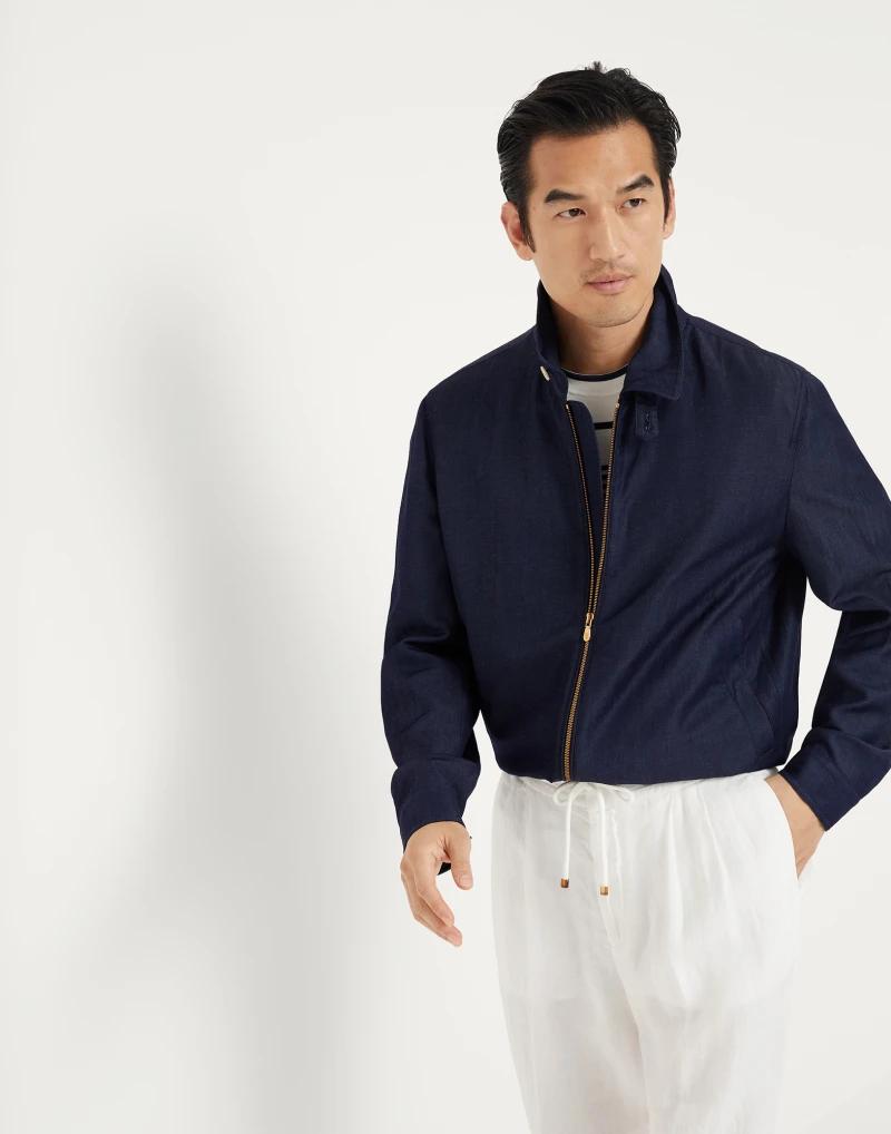 Brunello Cucinelli Blue Wool Full-Length Jacket