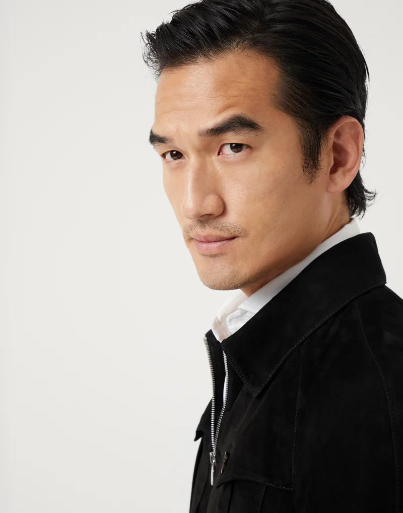Brunello Cucinelli Black Leather Leather Jacket