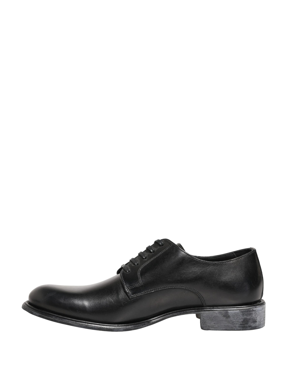 Dolce & Gabbana Black Calfskin Leather Derby Men Dress Shoes