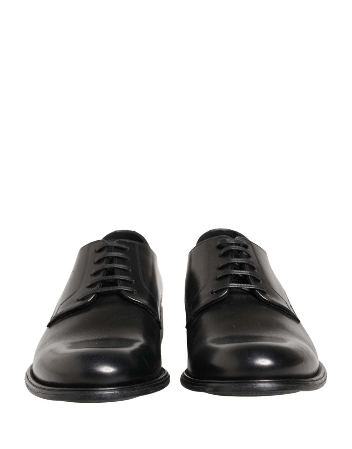 Dolce & Gabbana Black Calfskin Leather Derby Men Dress Shoes
