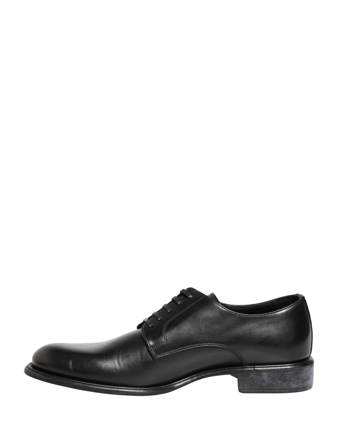 Dolce & Gabbana Black Calfskin Leather Derby Men Dress Shoes