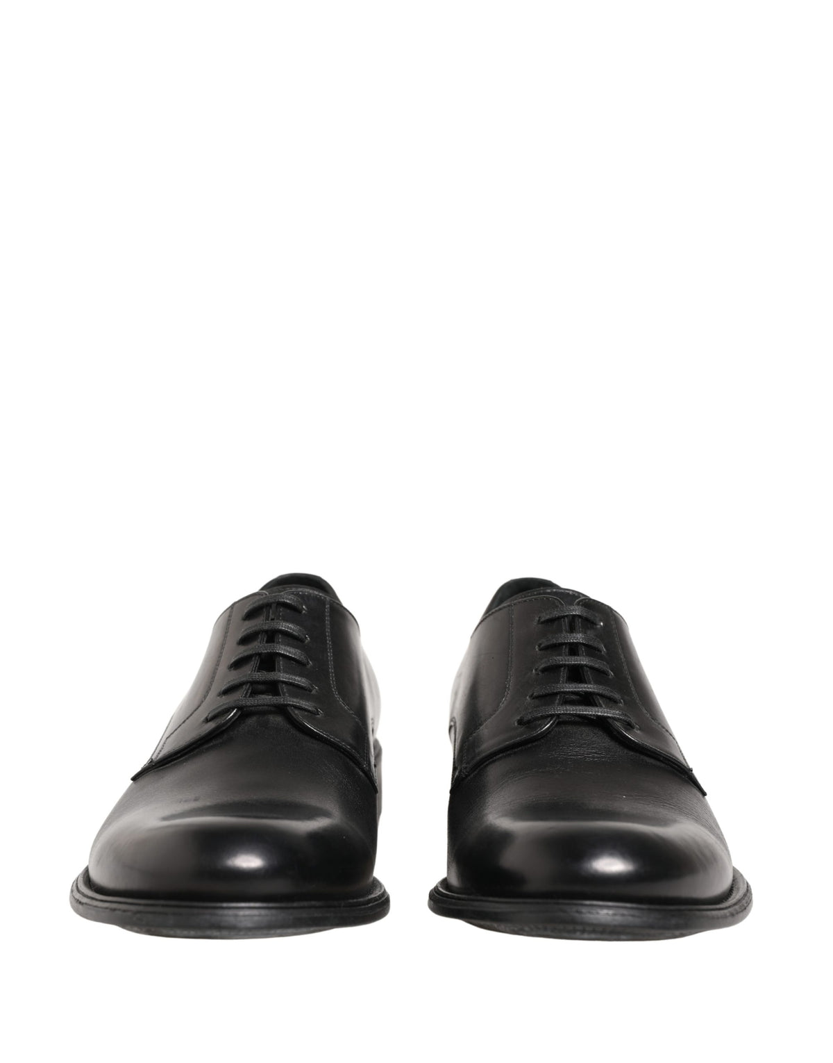 Dolce & Gabbana Black Calfskin Leather Derby Men Dress Shoes