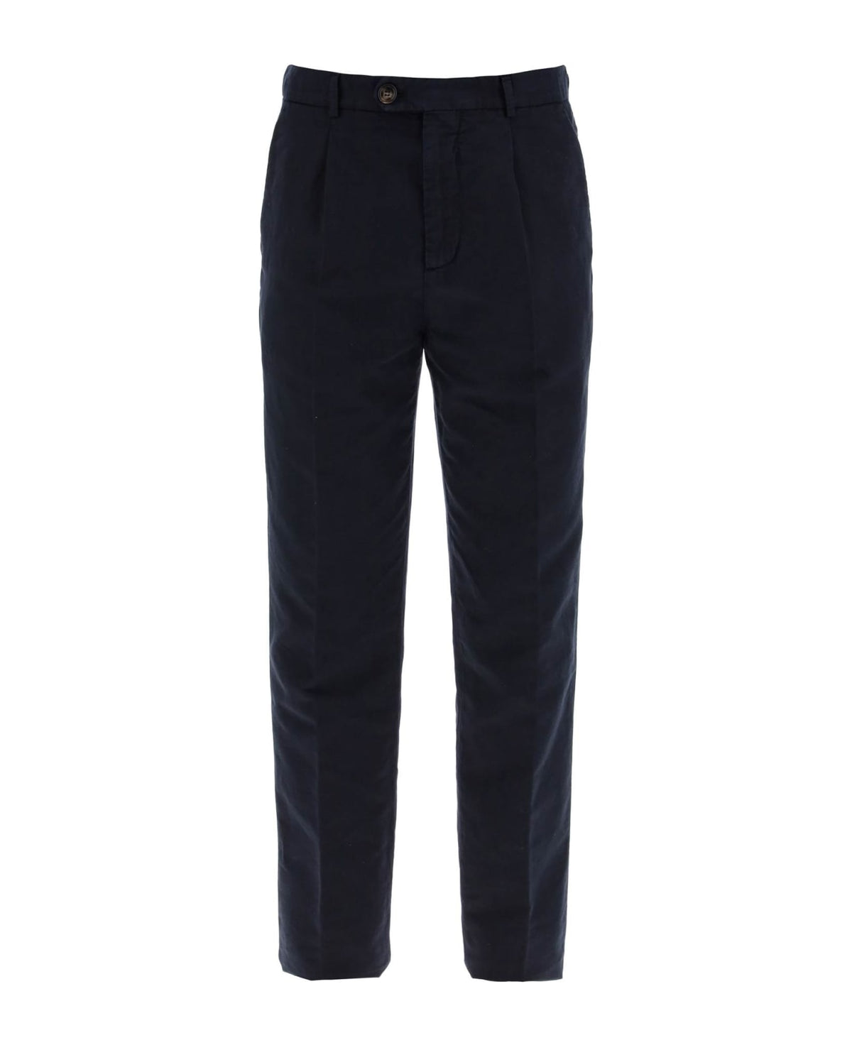 Brunello Cucinelli Blue Linen Casual Pants