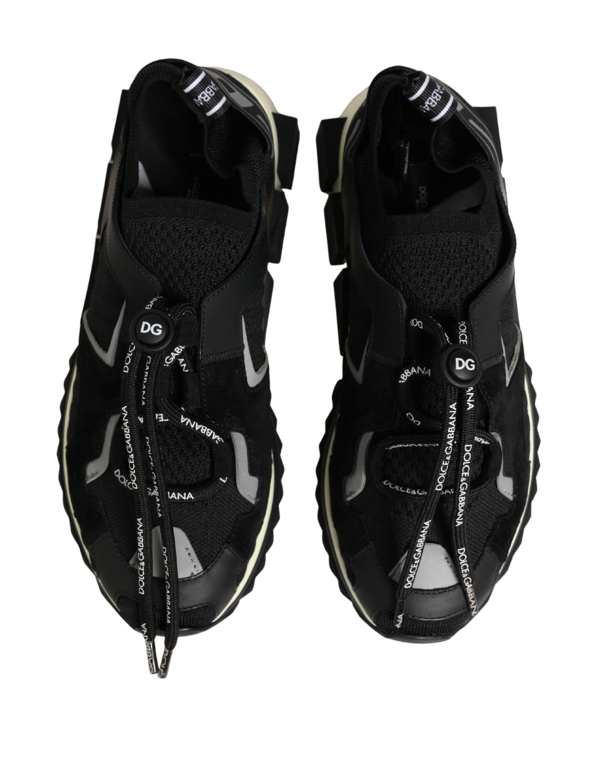 Dolce & Gabbana Black Mesh Sorrento Trekking Sneakers Shoes