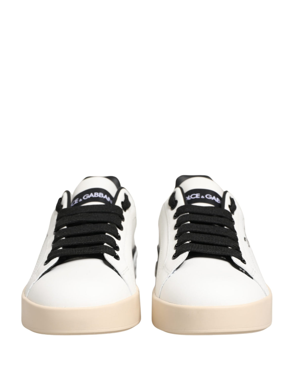 Dolce & Gabbana White Low Top Portofino Leather Sneakers Shoes