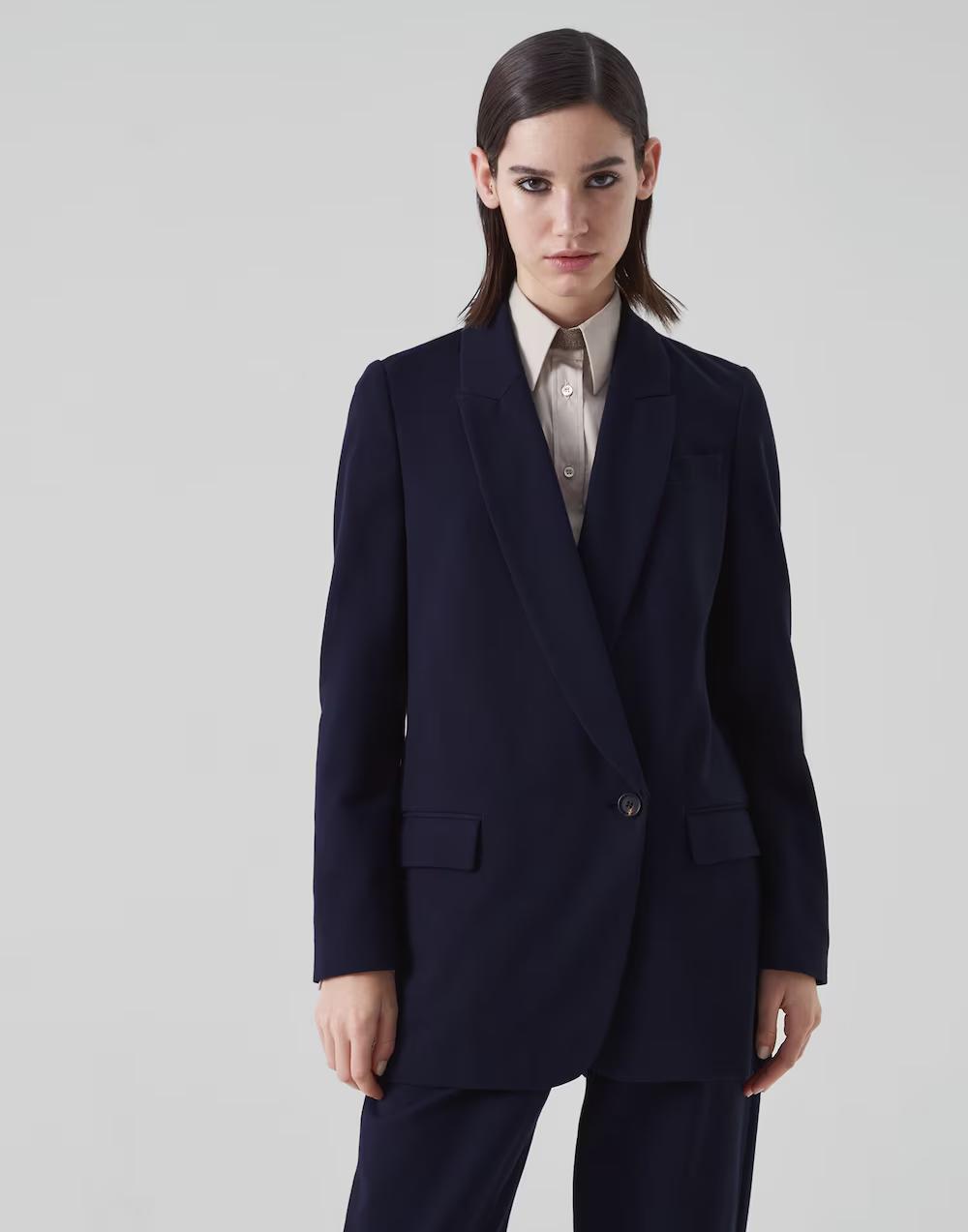 Brunello Cucinelli Blue Cotton Blazer