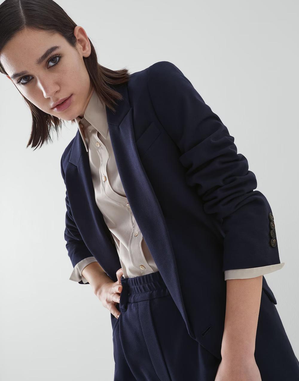 Brunello Cucinelli Blue Cotton Blazer