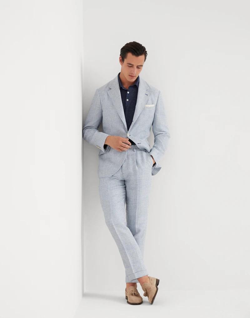 Brunello Cucinelli Light Blue Linen Blazer