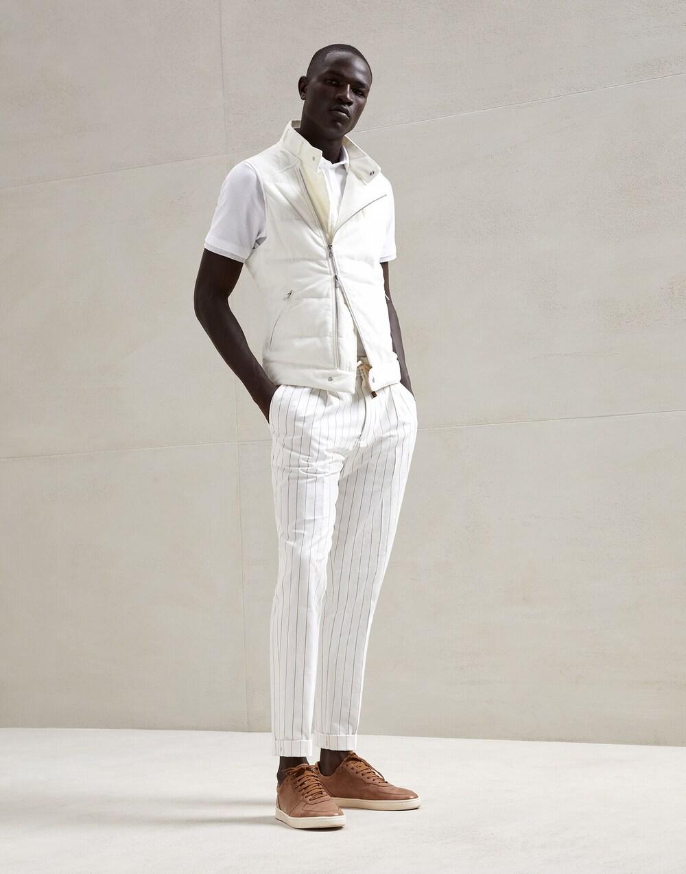 Brunello Cucinelli Bicolor Cotton Full-Length Jacket