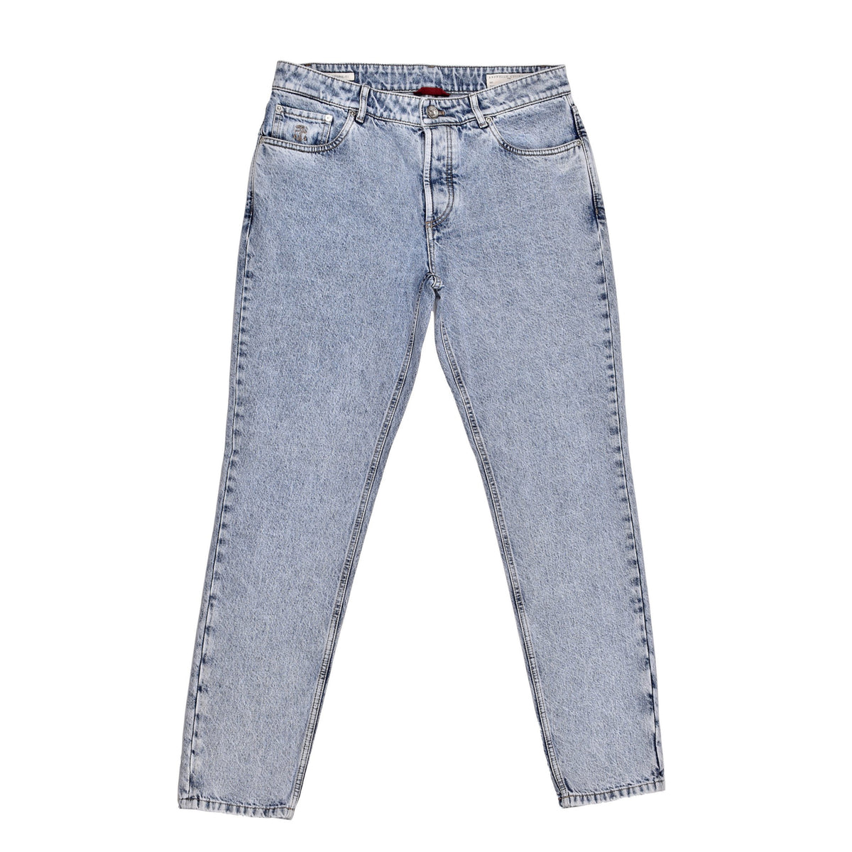Brunello Cucinelli Blue Cotton Straight-Leg Jeans