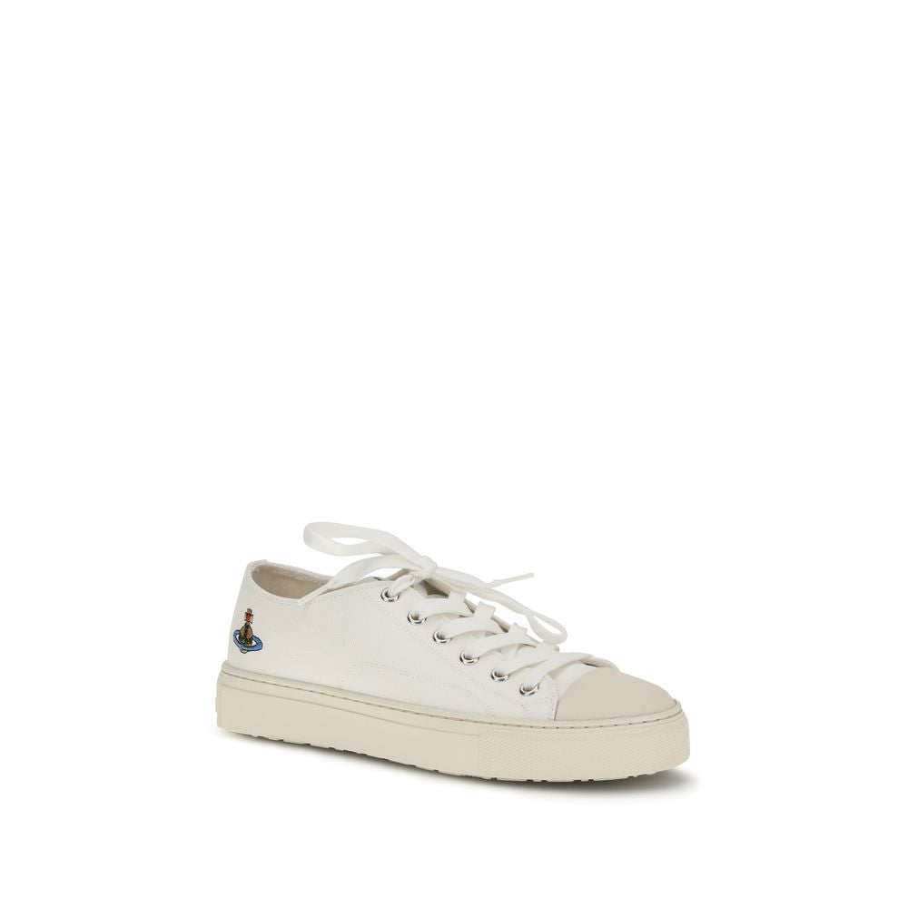Vivienne Westwood White Fabric Low Top Sneakers