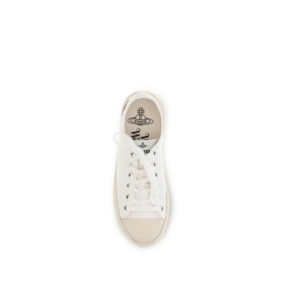 Vivienne Westwood White Fabric Low Top Sneakers