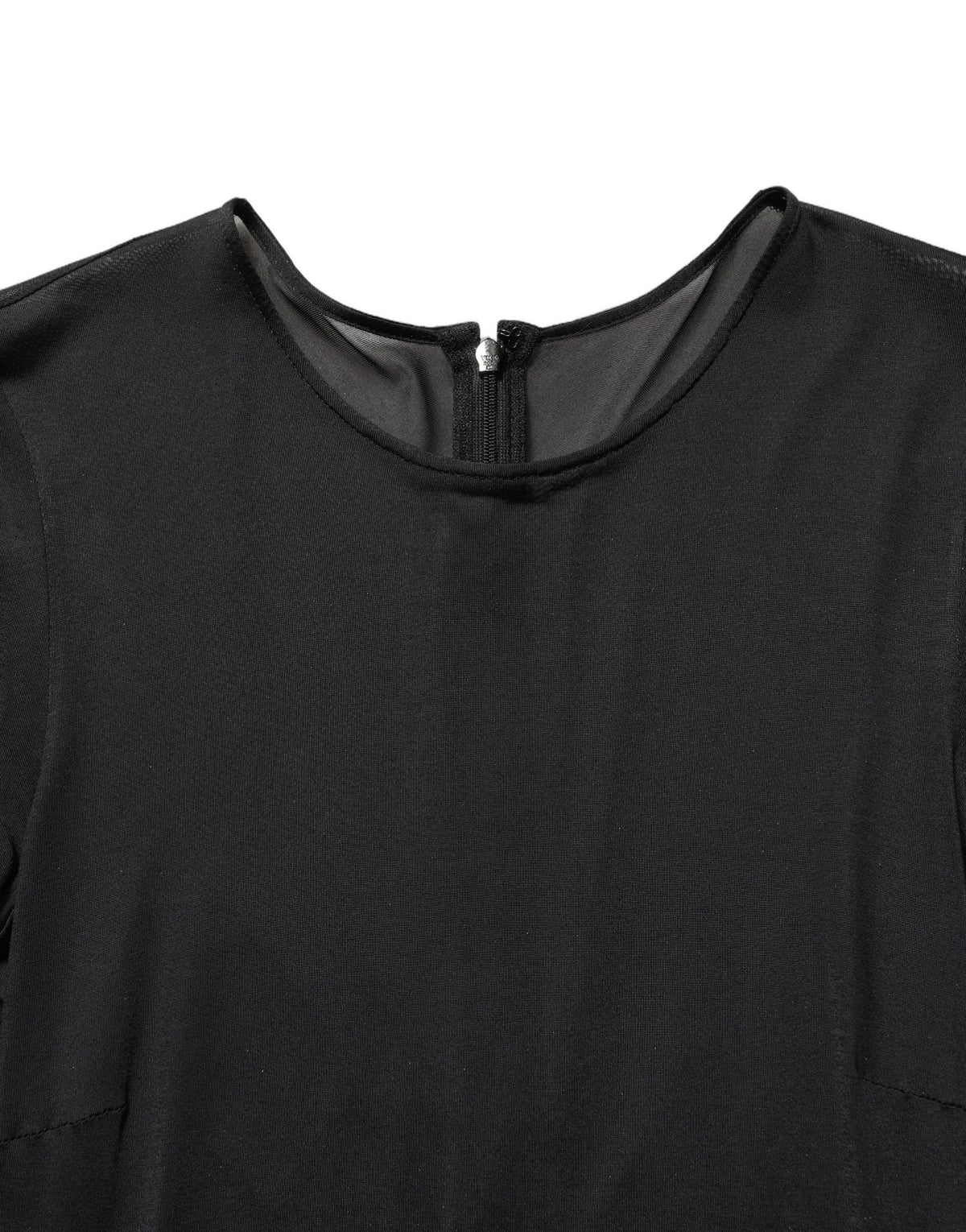 Dolce & Gabbana Black Sheer Long Sleeves Sheath Midi Dress