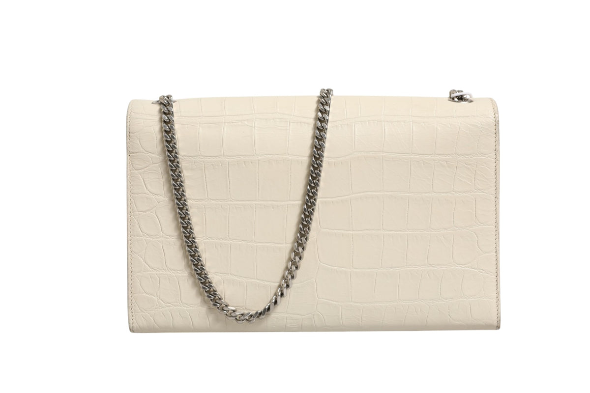 Saint Laurent Kate Tassel Small Croc-Embossed Leather