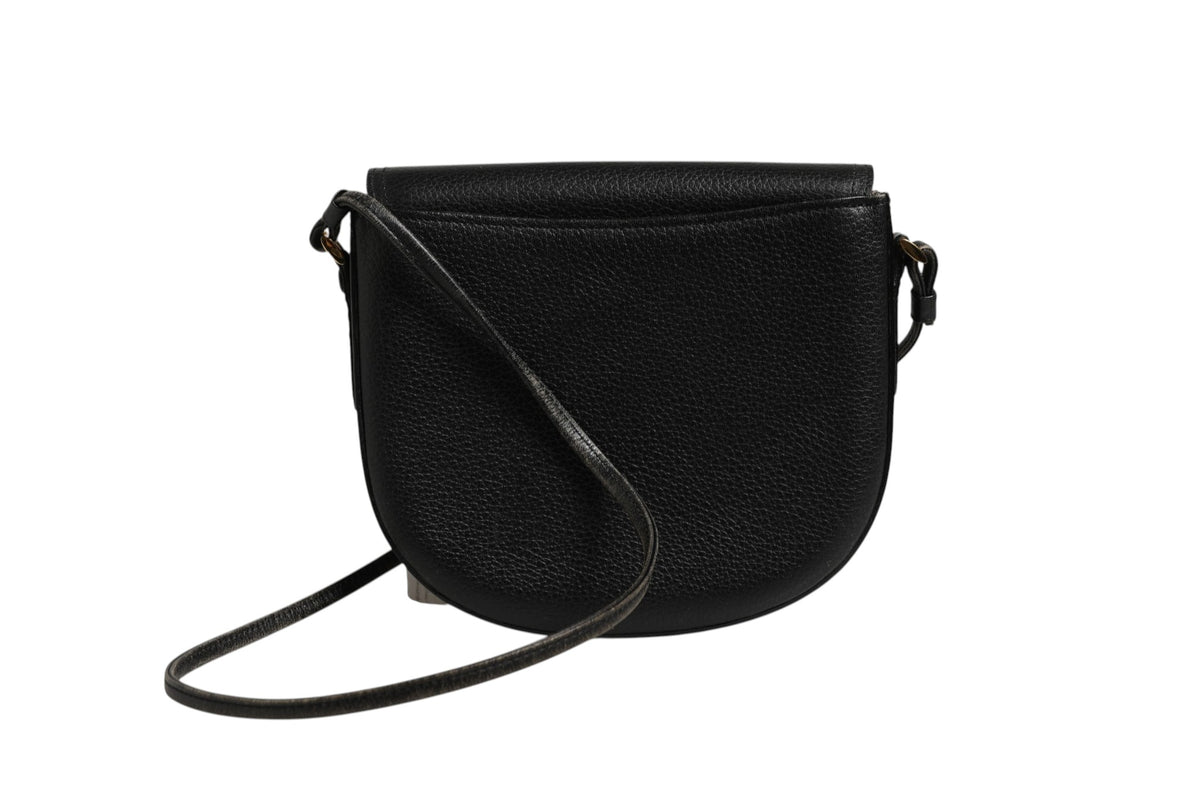 Burberry Black and Gold leather logo crossbody bag