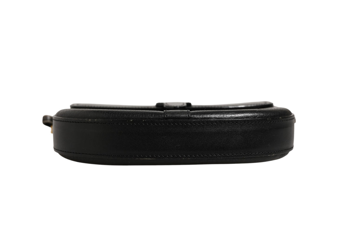 Burberry Black and Gold leather logo crossbody bag
