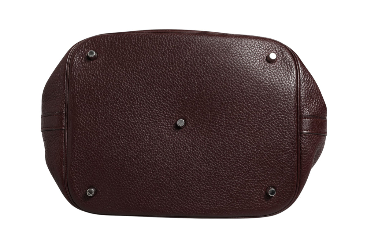 Hermès Picotin Taurillon Clemence Chocolate Handbag
