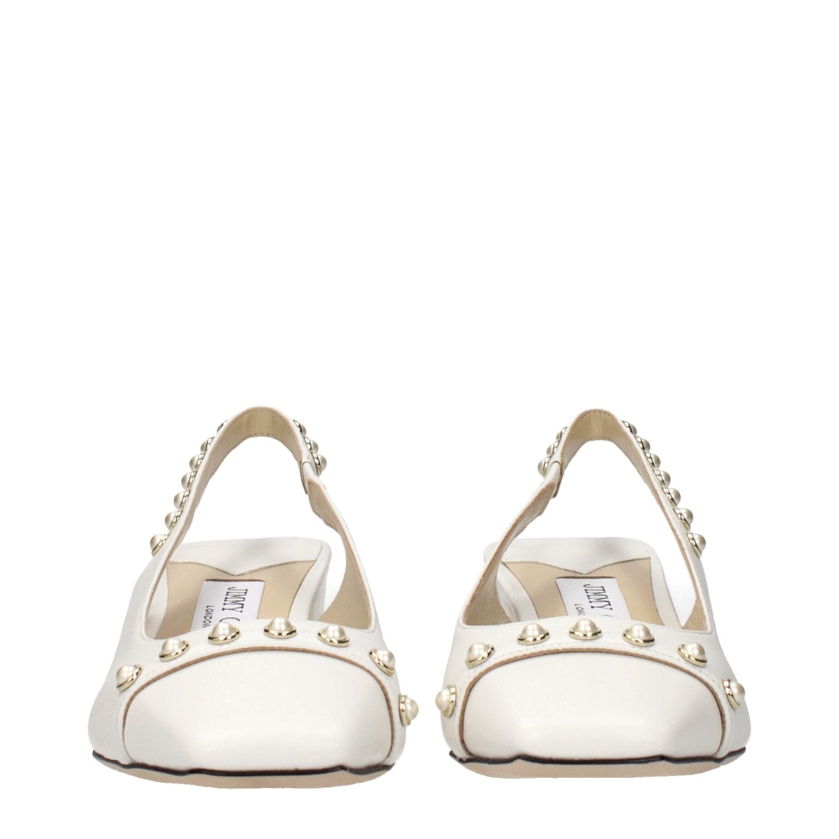 Jimmy Choo White Leather Flat Sandals