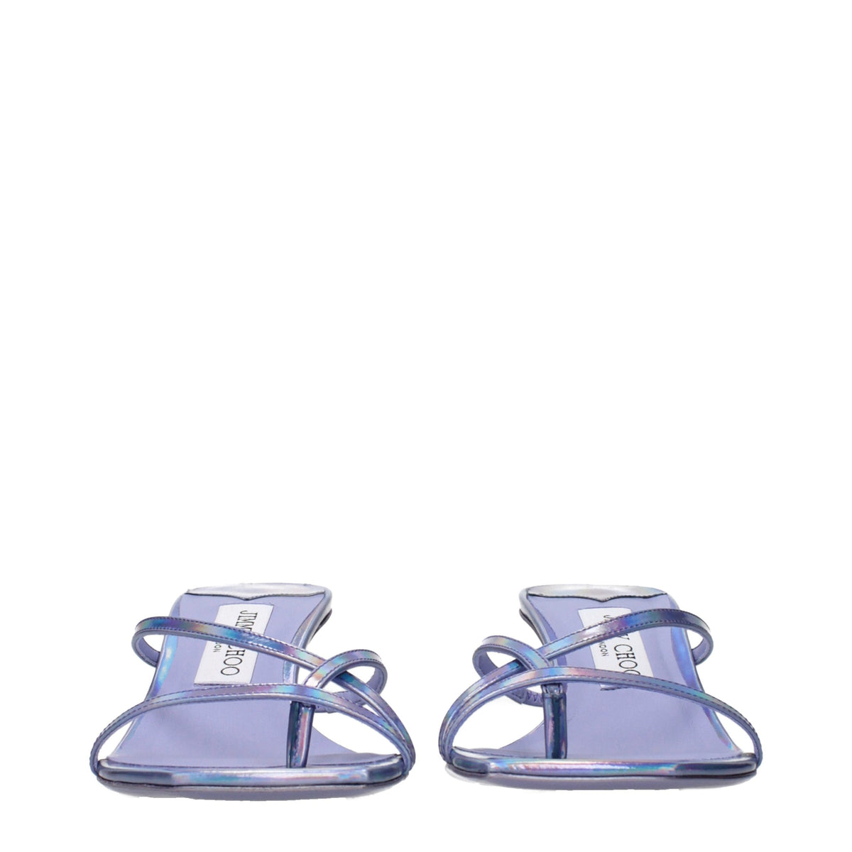 Jimmy Choo Purple Leather Flat Sandals