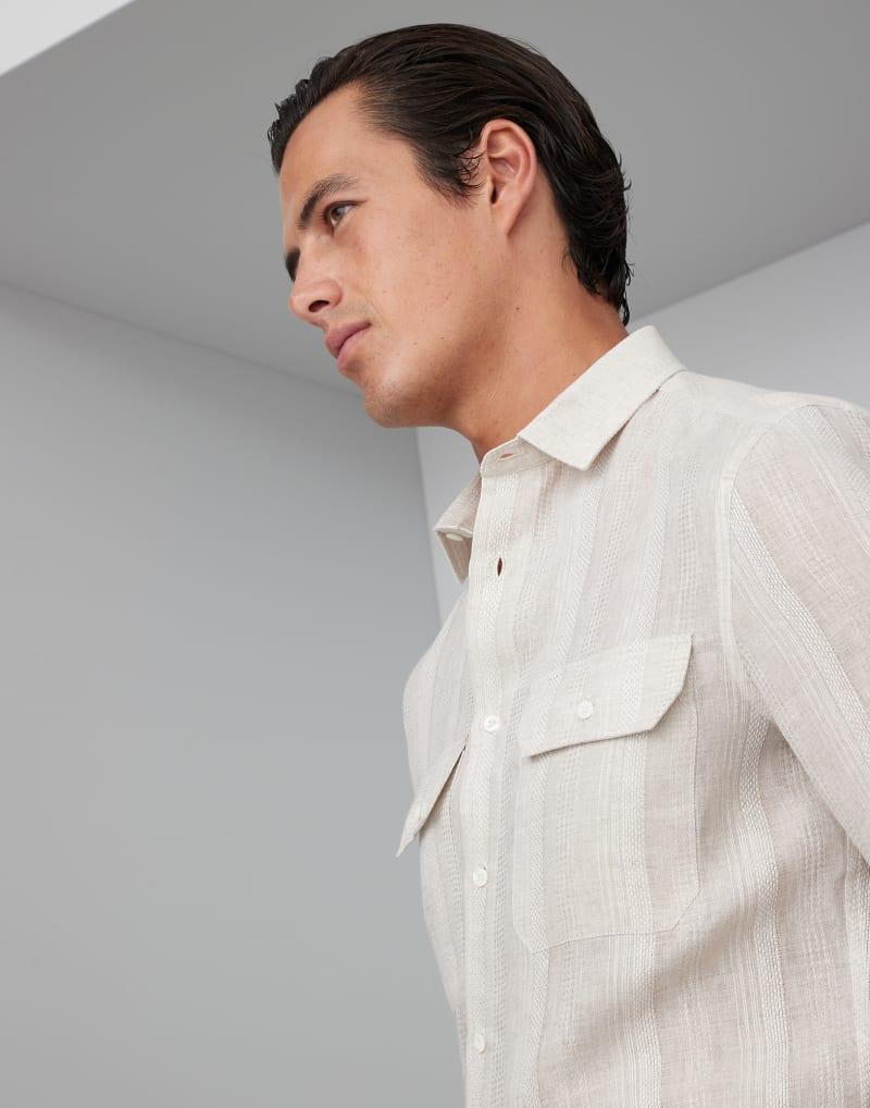 Brunello Cucinelli White Linen Shirt