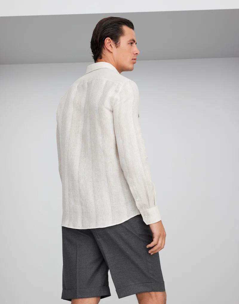 Brunello Cucinelli White Linen Shirt