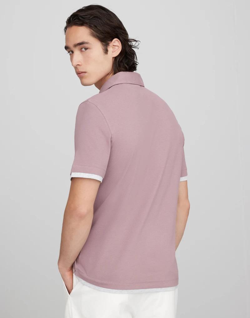 Brunello Cucinelli Bicolor Cotton Polo Shirt