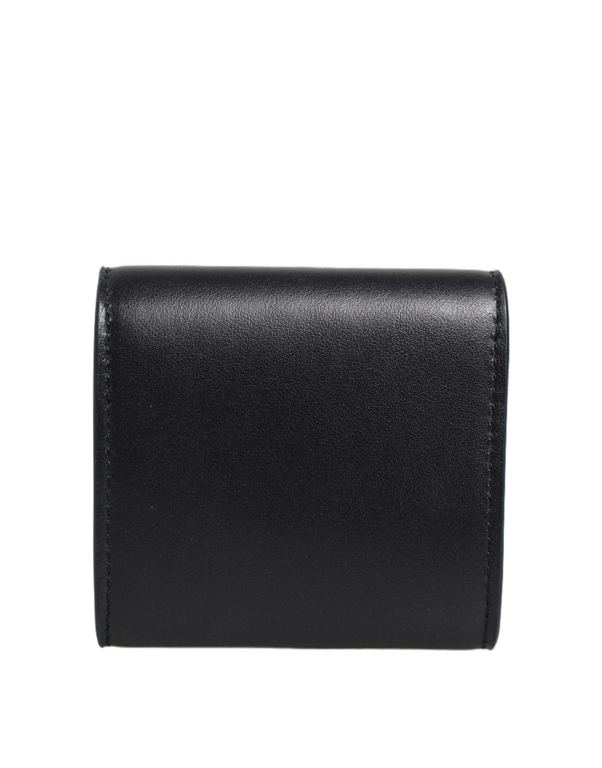 Dolce & Gabbana Black Calfskin Leather Logo Print Bifold CoinPurse Wallet