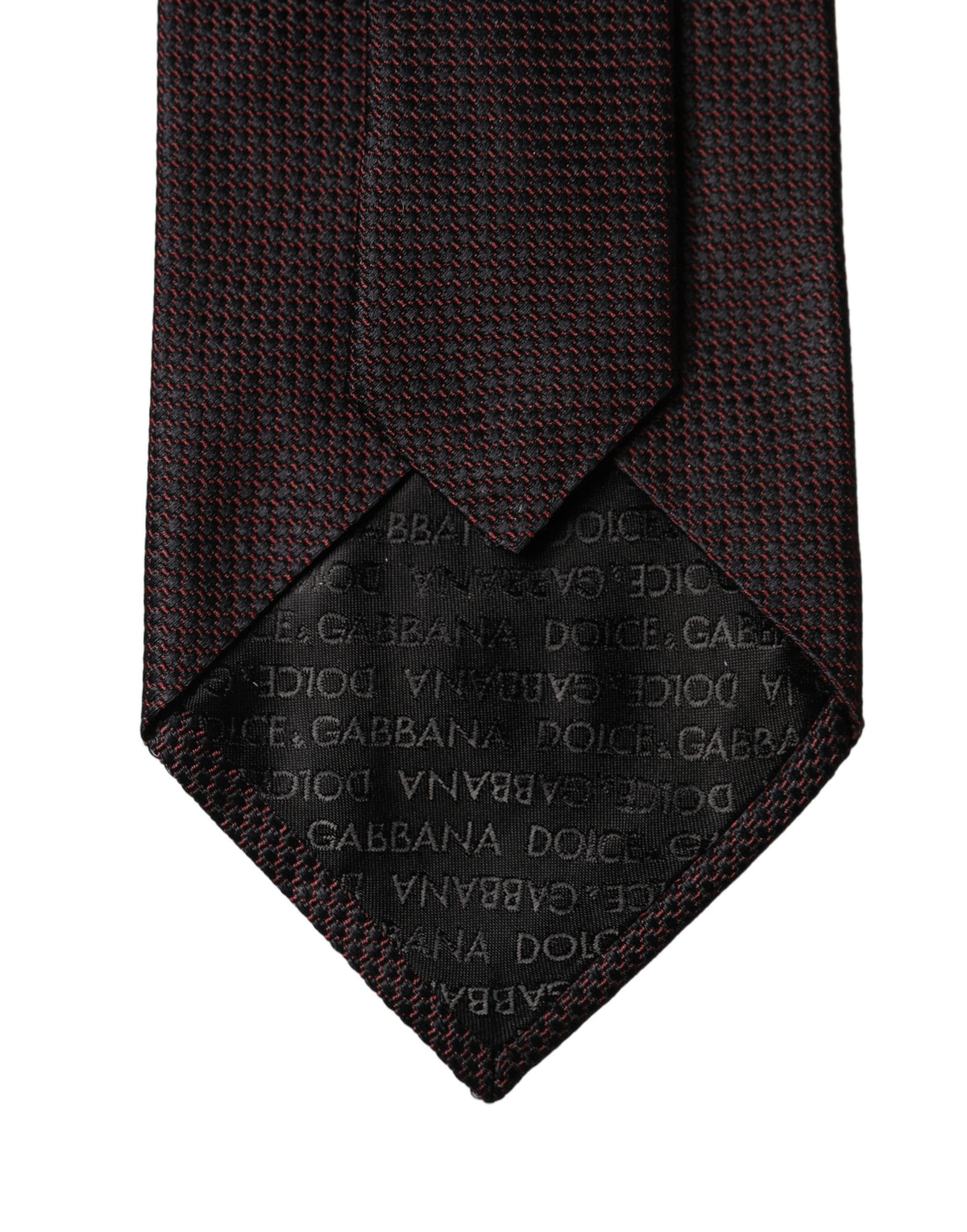 Dolce & Gabbana Black Red Patterned 100% Silk Adjustable Men Necktie Tie
