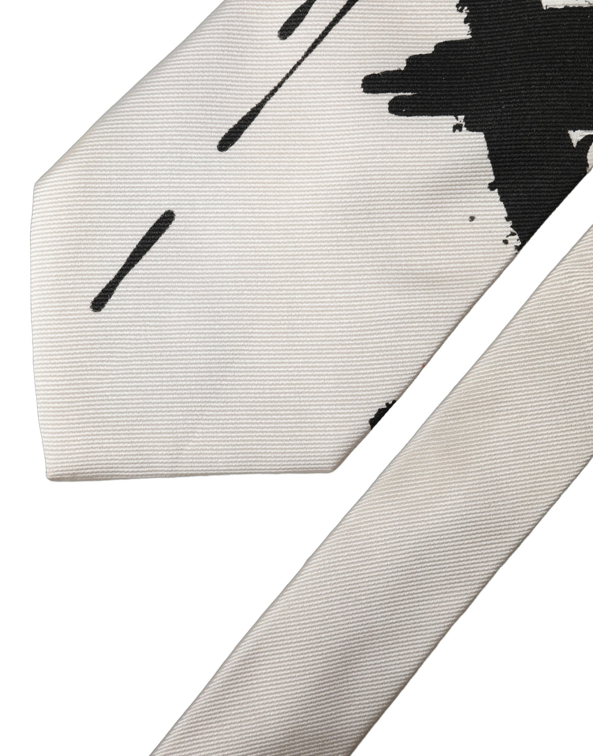 Dolce & Gabbana White Tattoo Floral Silk Adjustable Men Tied Necktie Tie