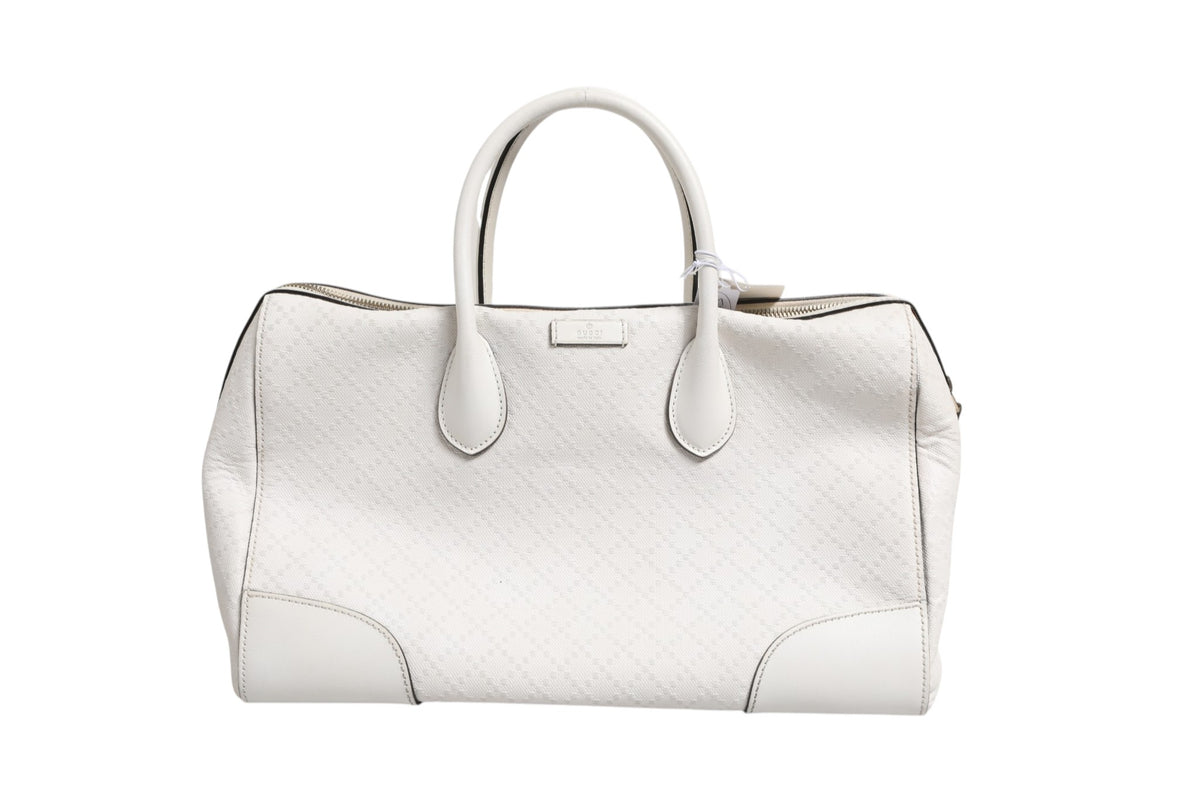 Gucci Medium Diamante Leather Boston Bag