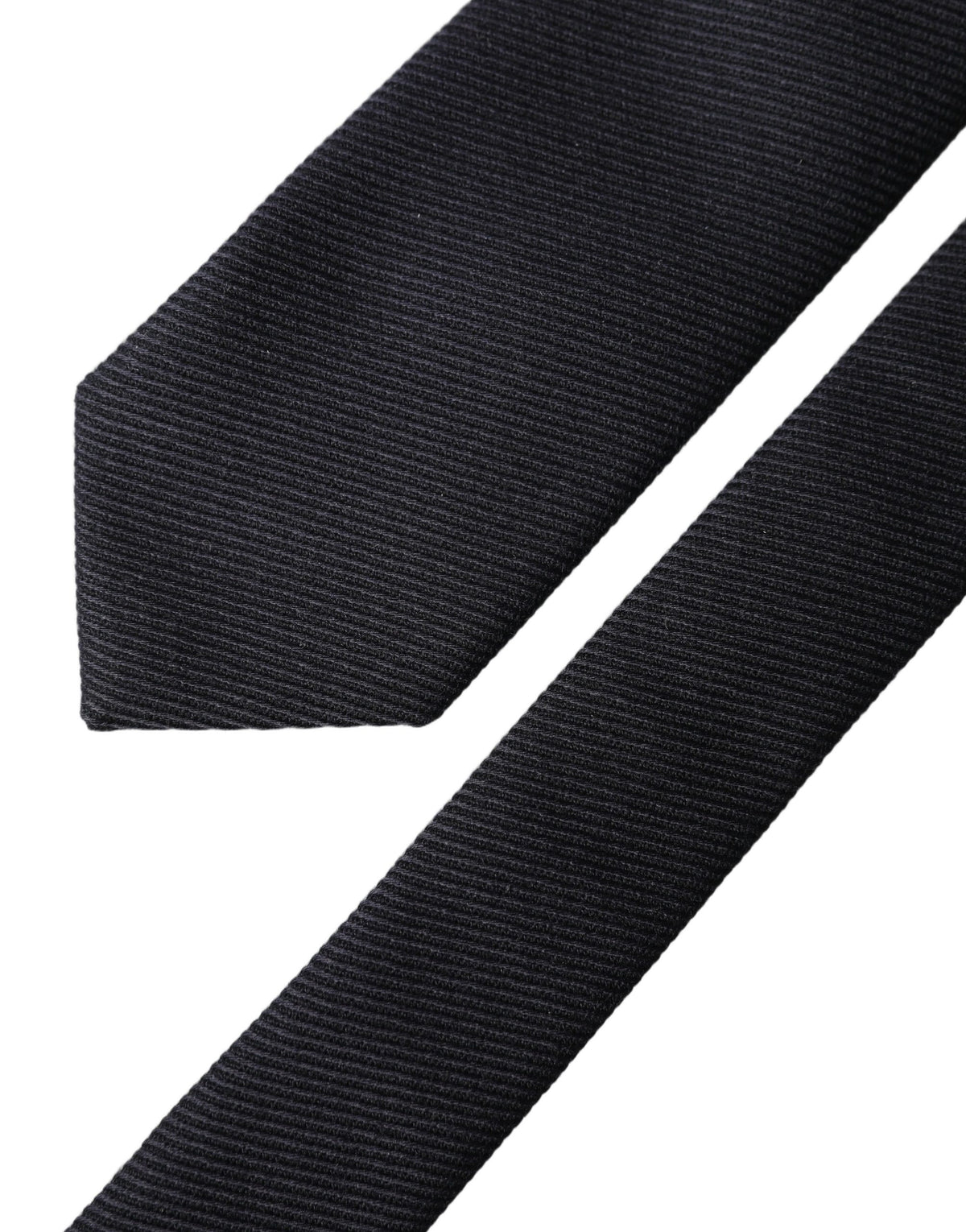 Dolce & Gabbana Black Solid 100% Silk Adjustable Men Tied Necktie Tie