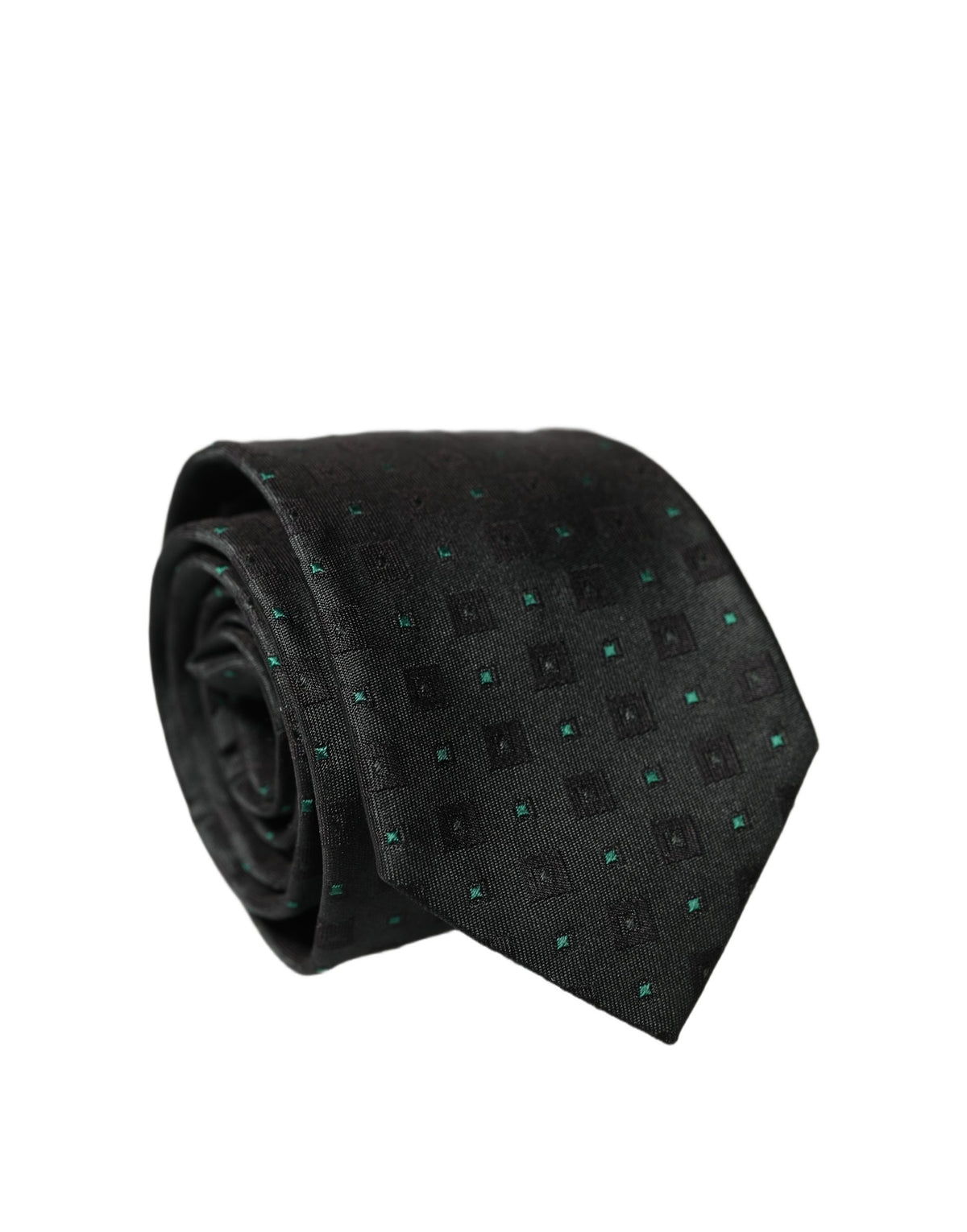 Dolce & Gabbana Black Geometric Silk Adjustable Men Tied Necktie Tie