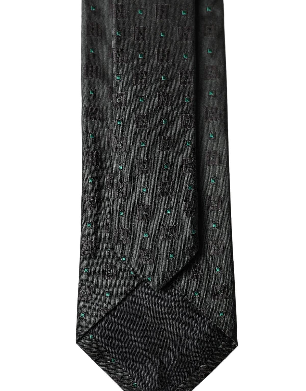 Dolce & Gabbana Black Geometric Silk Adjustable Men Tied Necktie Tie