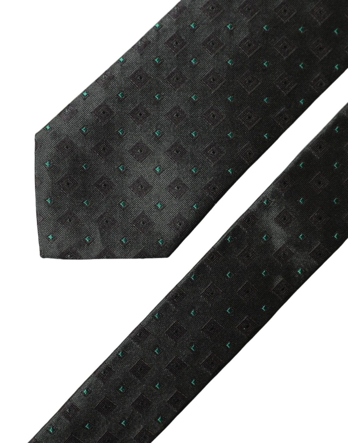 Dolce & Gabbana Black Geometric Silk Adjustable Men Tied Necktie Tie