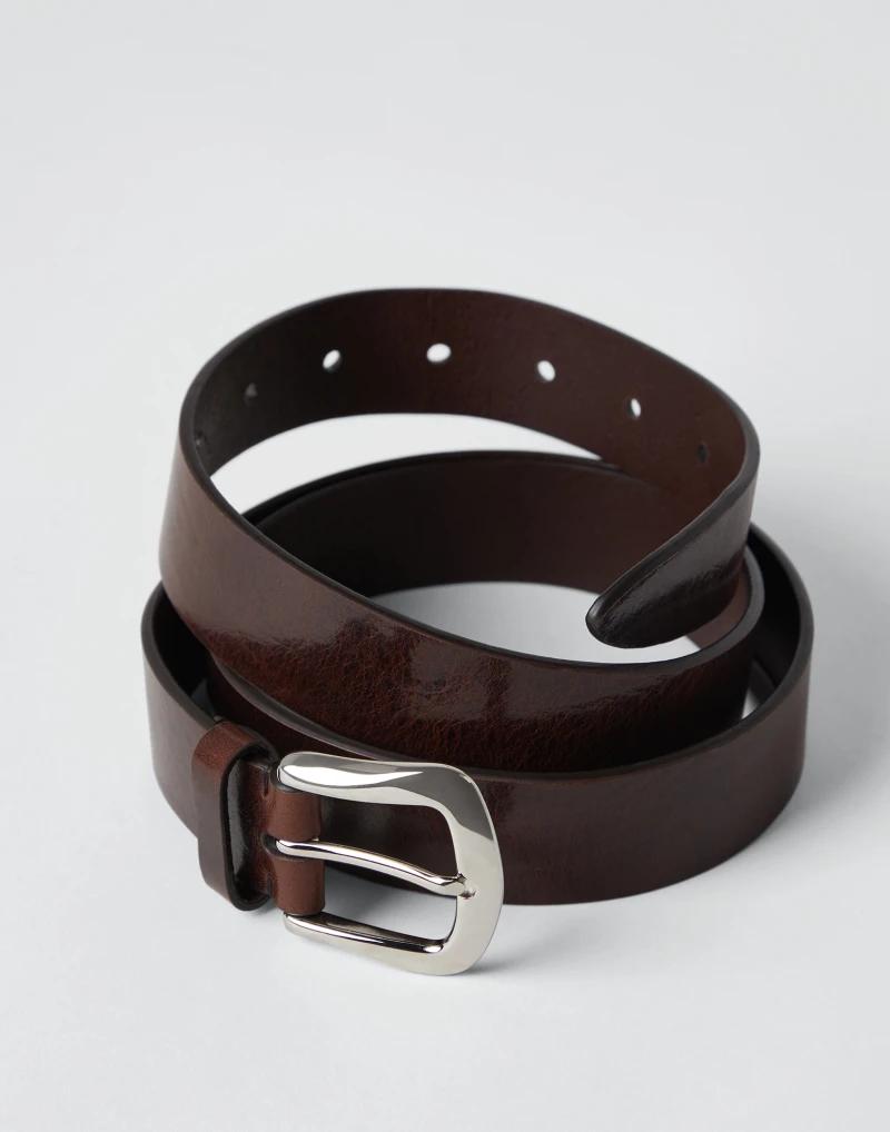 Brunello Cucinelli Natural Leather Regular Belt